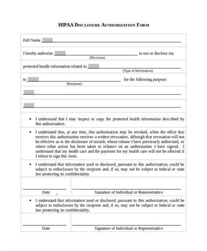 What is a Hipaa disclosure form?