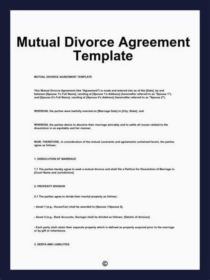What is mutual agreement Divorce?