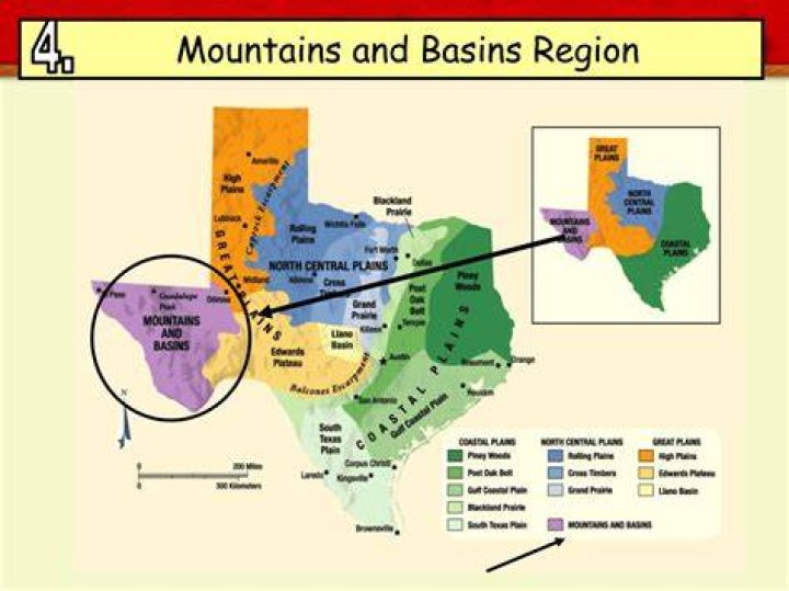 What region of Texas has mountains?